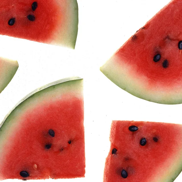 Whole watermelons (Citrullus lanatus) with green striped rind
